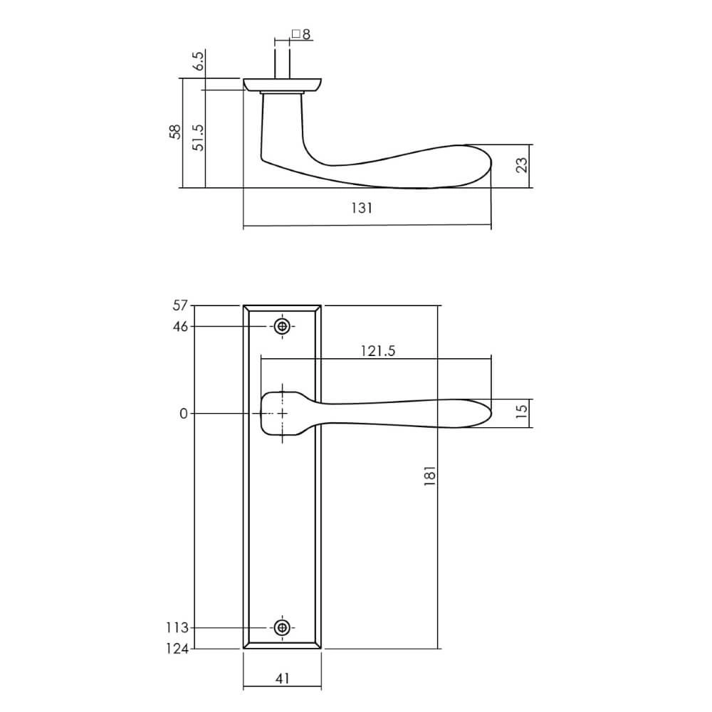 Door handle Banaan blind black Intersteel 8714186486047