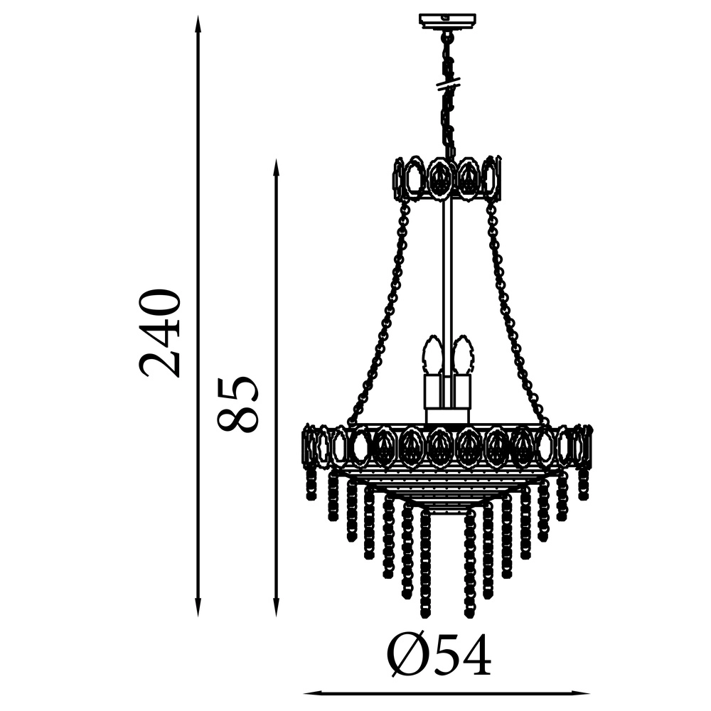 Chandelier Louis gold Ø 54cm Searchlight 5053423274614
