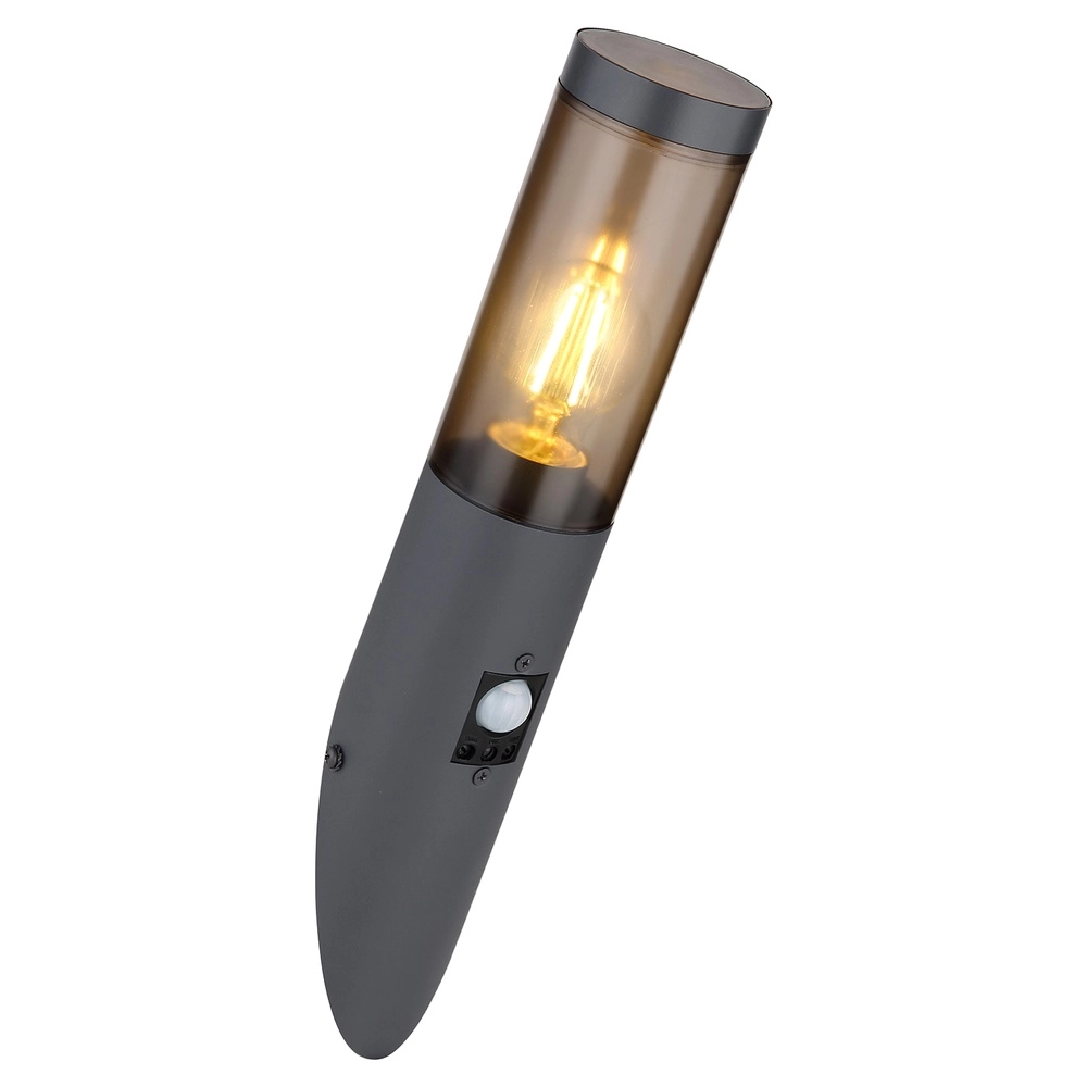 Outdoor lamp Boston anthracite with smoke and sensor