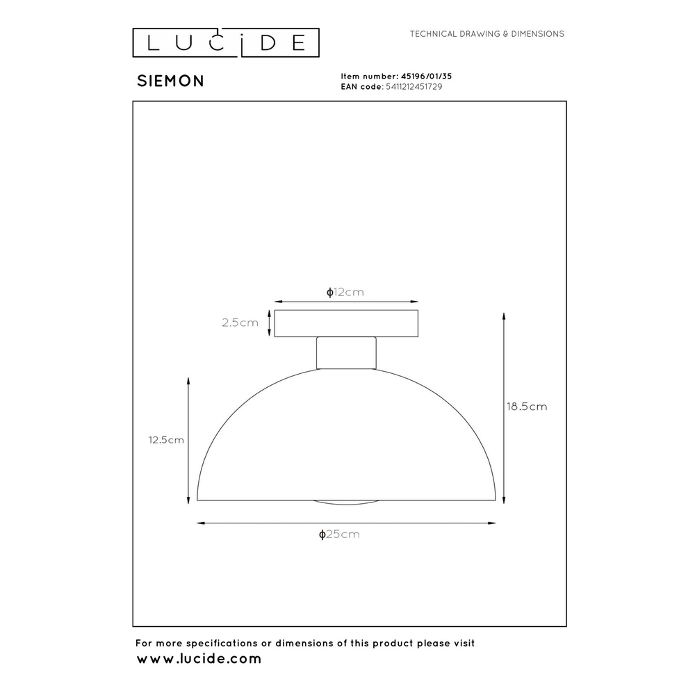 Design ceiling lamp Siemon blue Lucide 5411212451729