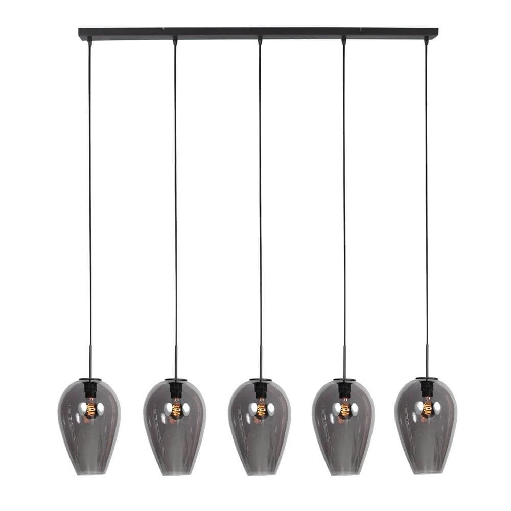Pendant lamp HaloSwap black with smoke glass Steinhauer 8712746179651