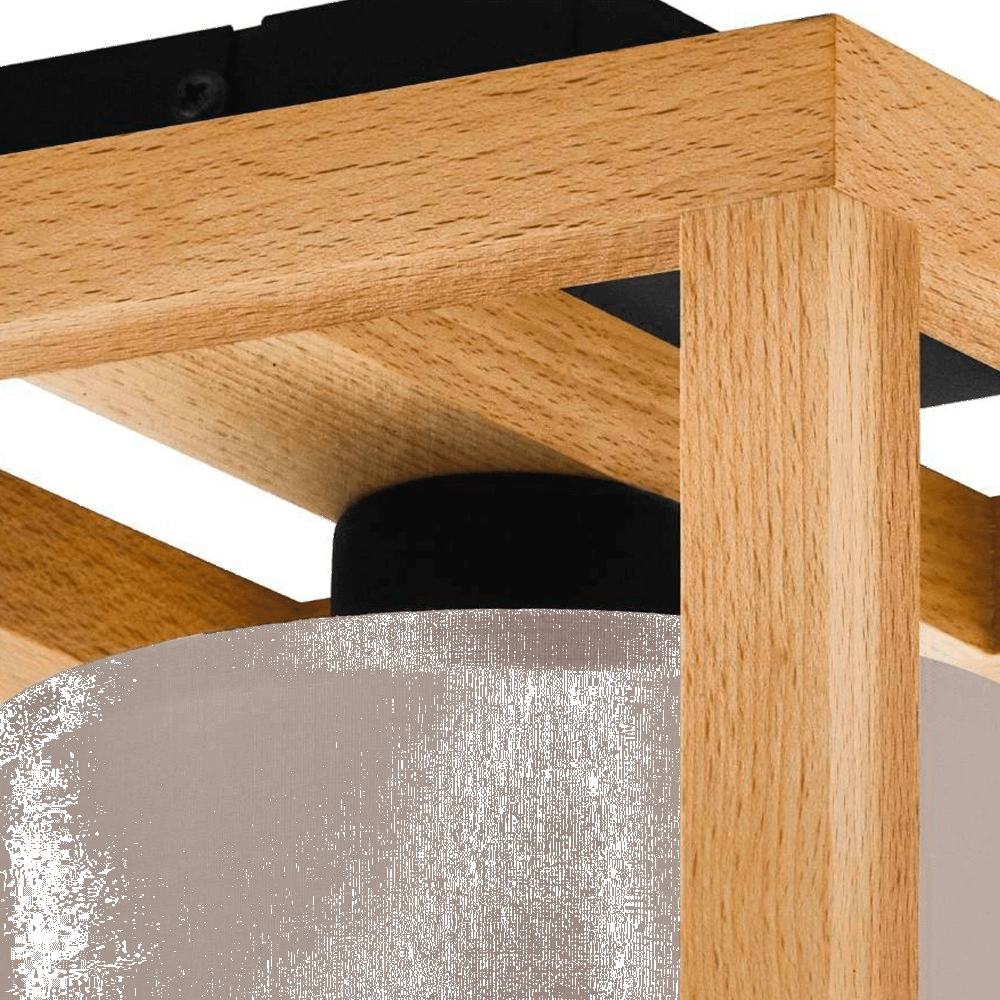 Wooden ceiling lamp Granados with gray hood Stars of Light 9008606240180