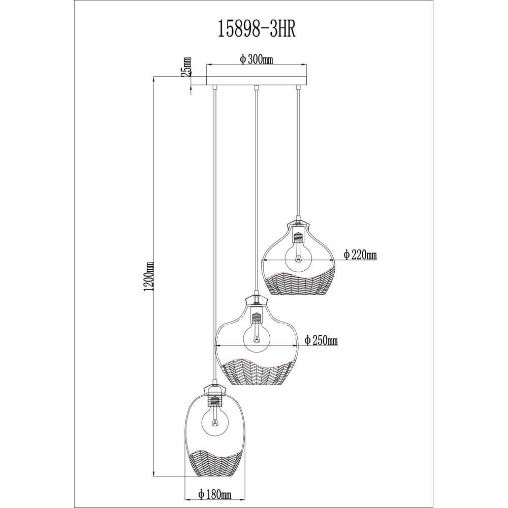 Golden pendant lamp Jessica with coloured glass round Globo 9007371487110
