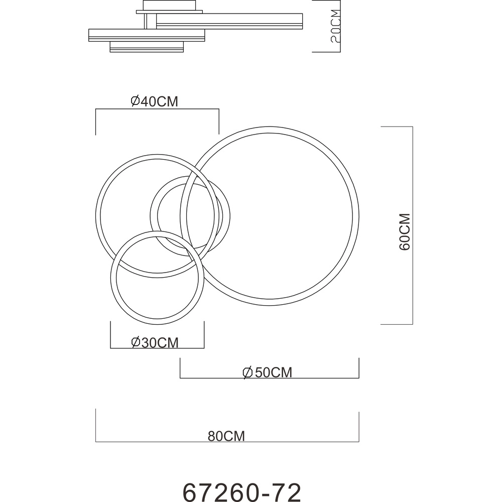 Ceiling lamp Rubio Grey 3 rings Globo 9007371425914
