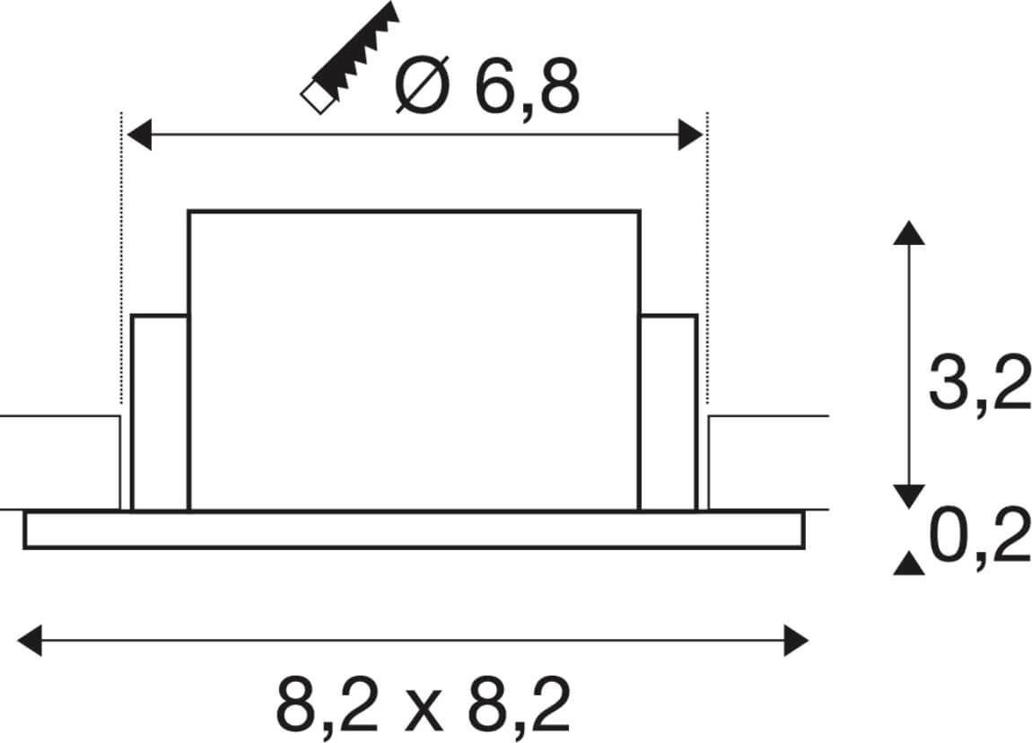 Mounting ring New Tria 68 IP65 Square white - without fitting SLV 4024163276412